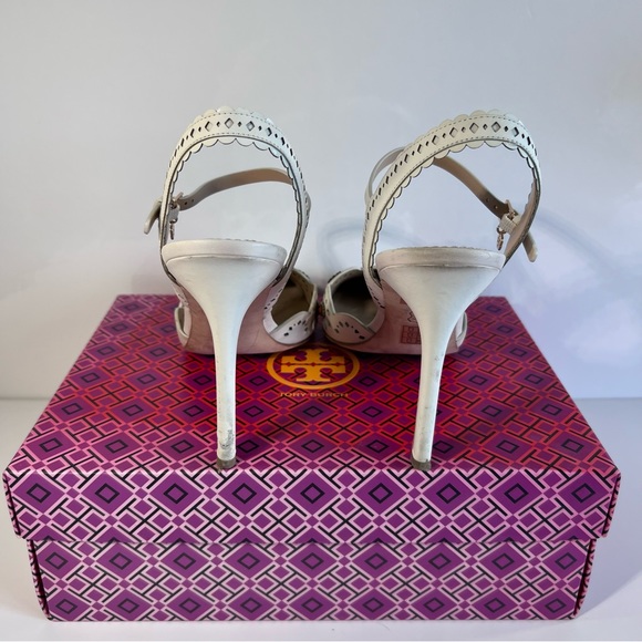 Tory Burch Heels Marguerite Nappa Ivory 9.5 - Used - Picture 5 of 16